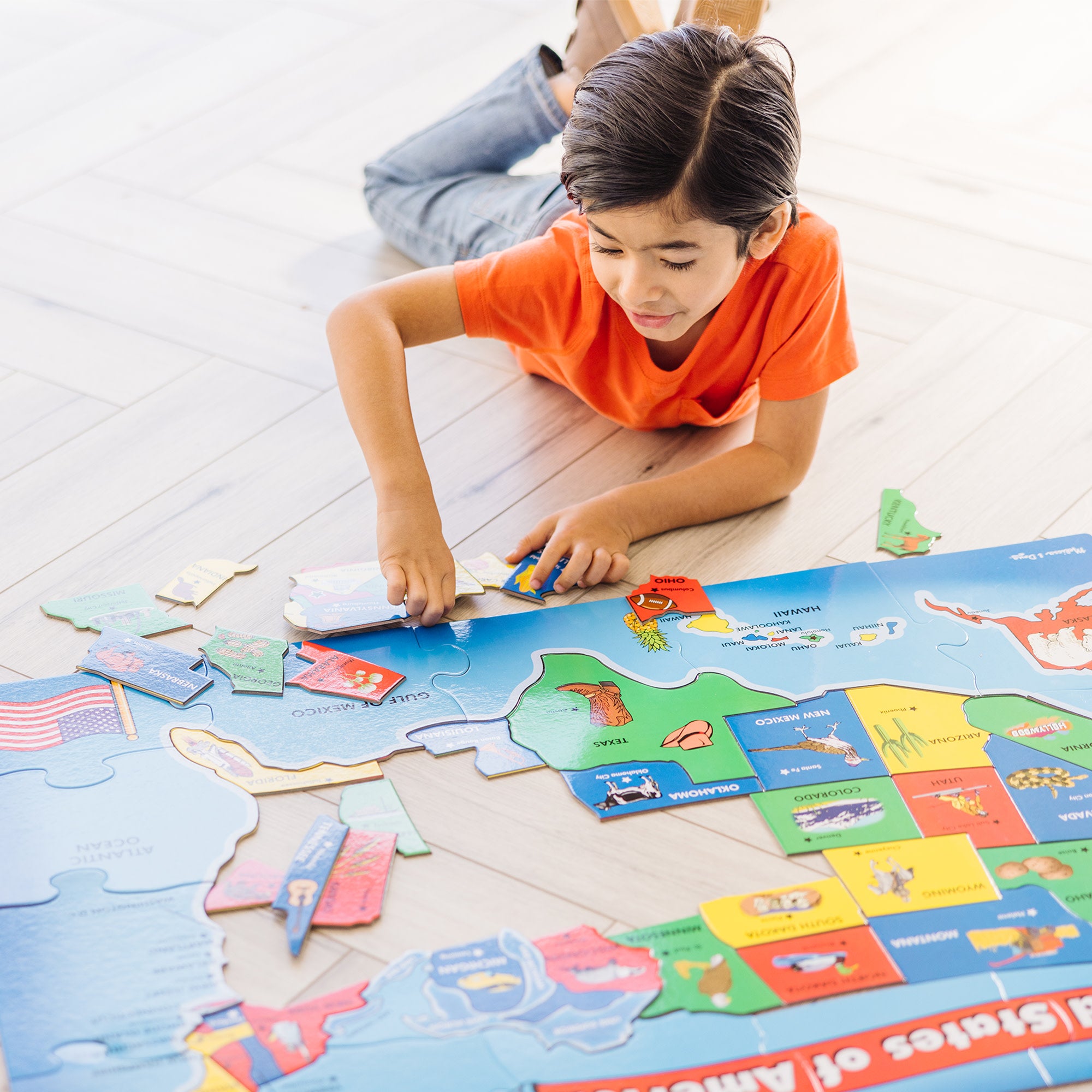 USA Map Floor Puzzle - 51 Pieces - Image 5