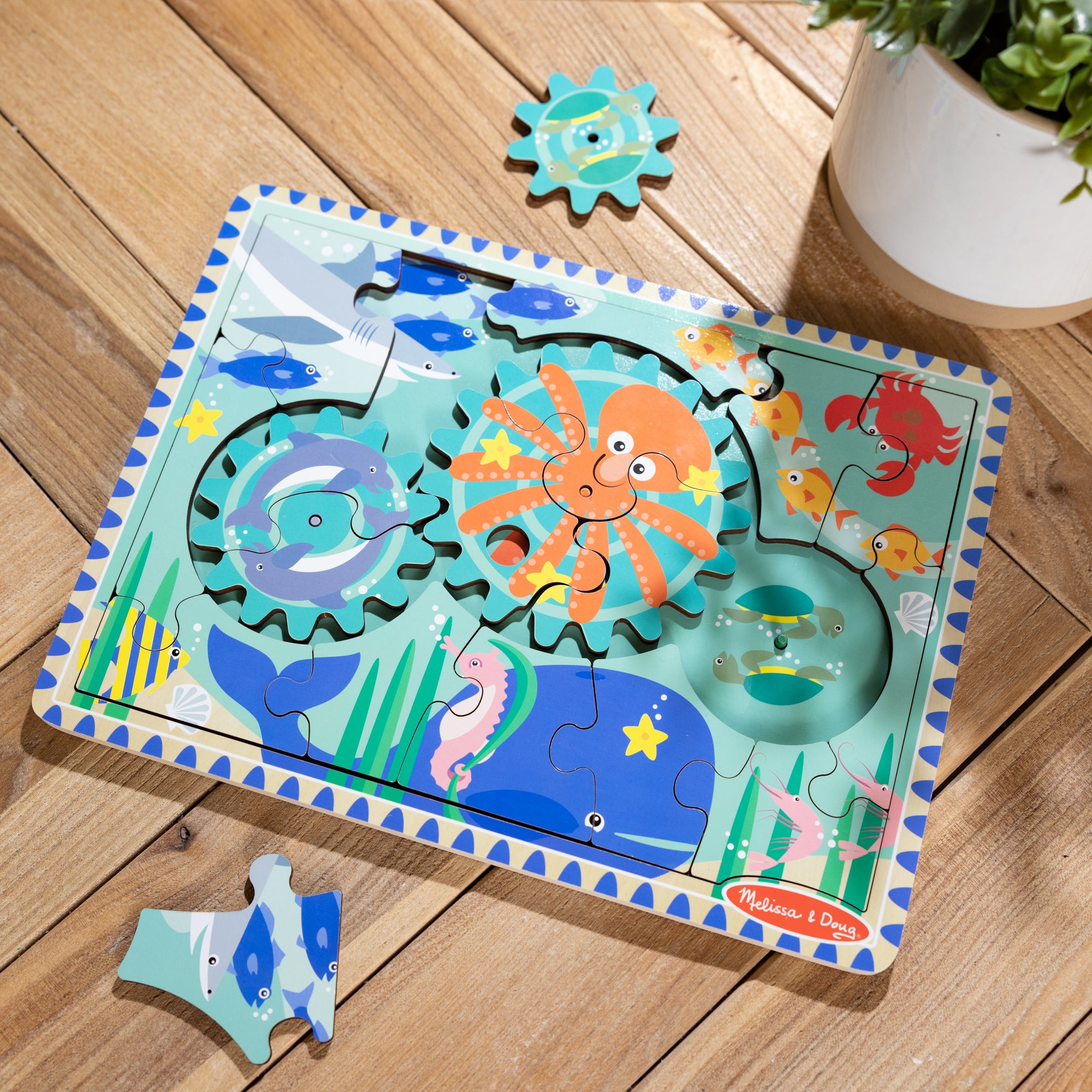 Wooden Underwater Gear Puzzle ?C 18 Pieces - Image 9