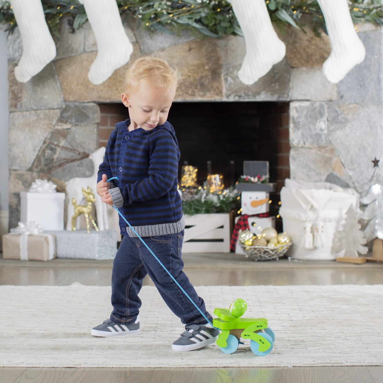 First Play Frolicking Frog Wooden Pull Toy - Image 6