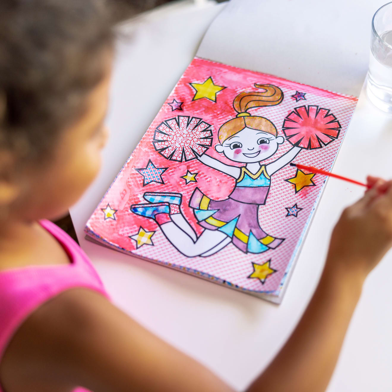 My First Paint With Water Kids' Art Pad With Paintbrush - Cheerleaders. Flowers. Fairies. and More - Image 6