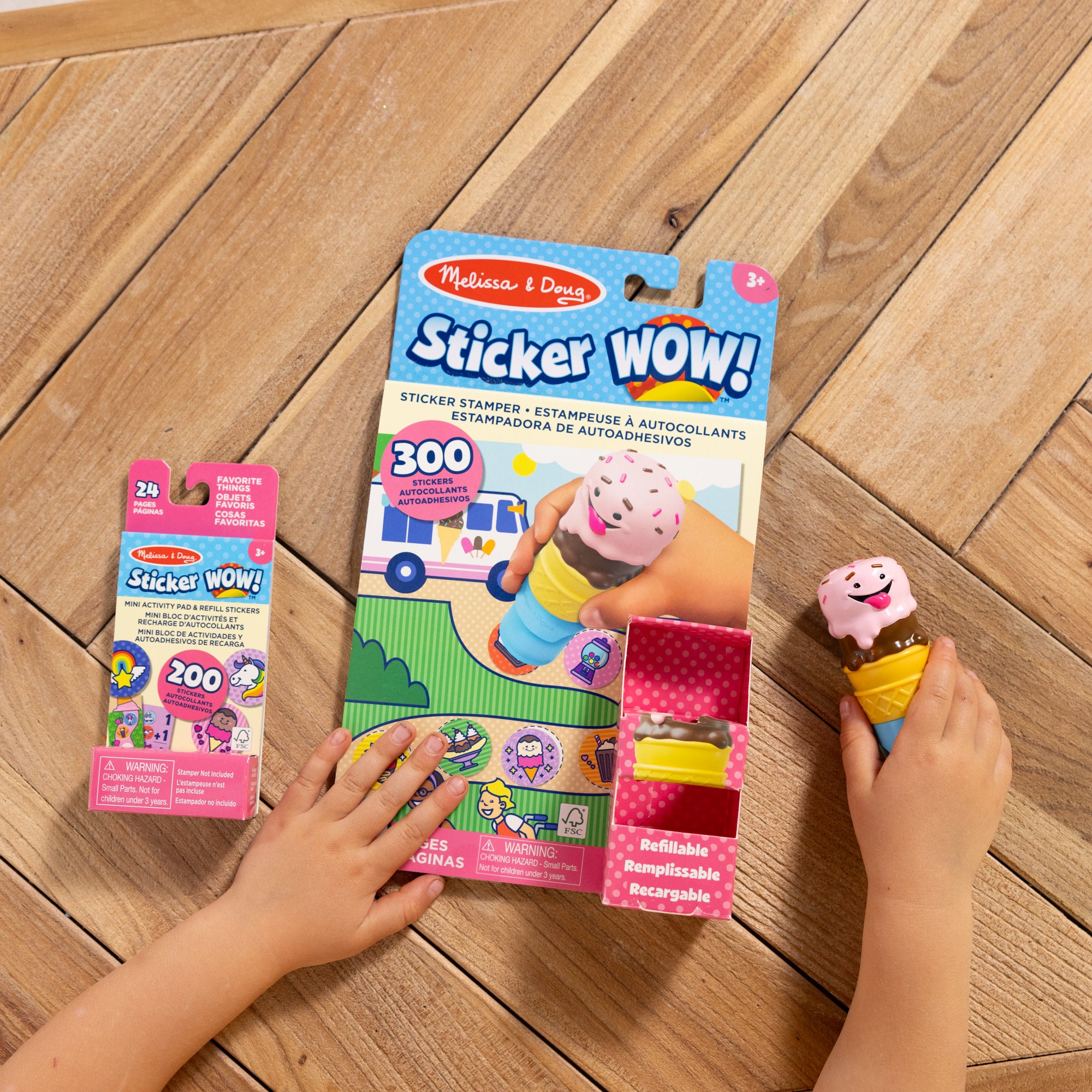 Sticker WOW!? Ice Cream Bundle: Activity Pad & Sticker Stamper + Mini Activity Pad and 200 Refill Stickers - Image 2